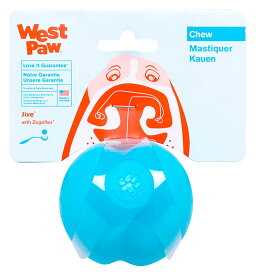 West Paw ゾゴフレックス ジャイヴ 犬 おもちゃ 犬 ボール 犬用品 ペット用品 水に浮く 犬 おもちゃ 噛む 丈夫 ストレス解消 運動不足 訓練用 いぬおもちゃ ブルー L サイズ
