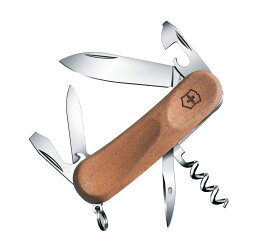 VICTORINOX(ビクトリノックス) エボリューション ウッド 10 多機能 ナイフ トレッキング ハイキング 登山用品コルクせん抜き マイナスドライバー付き カン切り11機能を搭載したスイス製マルチツール 国内正規品 2.3801.63