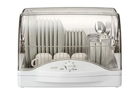三菱電機(MITSUBISHI ELECTRIC) 食器乾燥機 キッチンドライヤー 高温乾燥(約90℃) ステンレス食器カゴ まな板専用室 100cmロング排水ホース付 ホワイト TK-E50A