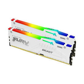 キングストン Kingston FURY デスクトップPC用 ホワイトメモリ DDR5 5600MT/秒 16GB×2枚 Kingston FURY Beast ビースト RGB CL40 KF556C40BWAK2-32 RGB LED 製品寿命期間保証