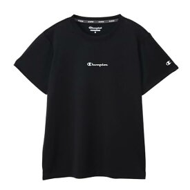 [チャンピオン] Tシャツ 半袖 丸首 抗菌防臭 速乾 UVカット スクリプトロゴ ショートスリーブTシャツ ウィメンズスポーツ CW-ZS301 ブラック