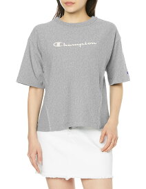 [チャンピオン] Tシャツ 半袖 丸首 綿100％ 9.4oz スクリプトロゴ リバースウィーブショートスリーブTシャツ ウィメンズカジュアル CW-X301 オックスフォードグレー L