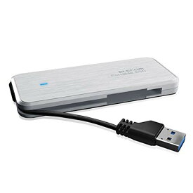 エレコム ポータブルSSD 480GB USB3.2(Gen1)対応 ケーブル収納 データ復旧サービスLite付 ホワイト ESD-EC0480GWHR