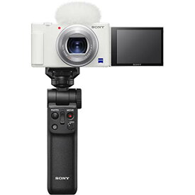 ソニー(SONY) コンパクトデジタルカメラ VLOGCAM Vlog用カメラ ZV-1 シューティンググリップキット(同梱グリップ:GP-VPT2BTブラック、バッテリーパック+1個) ウィンドスクリーン付属 24-70mm F1.8-2.8 ズームレンズ ホワイト ZV-1G W
