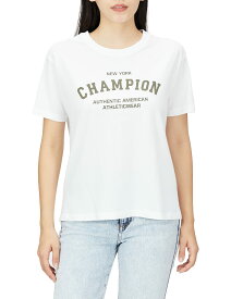 [チャンピオン] Tシャツ 半袖 丸首 綿100% グラフィックロゴプリント ショートスリーブTシャツ CW-W303 レディース ホワイト M