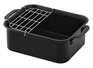 パール金属 天ぷら鍋 1915cm アミ付 長方形 IH対応 鉄製 ワイドな HC-802