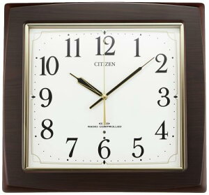 リズム(RHYTHM) シチズン 掛け時計 電波時計 連続秒針 ブラウン CITIZEN ネムリーナアスカ 8MY455-006