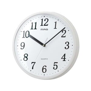 MAG(マグ) 掛け時計 壁掛け時計 アナログ 防災 安全 プラスチック 軽量 静音 連続秒針 直径28.0cm ホワイト プラスチッタ W-701 WH-Z ノア精密