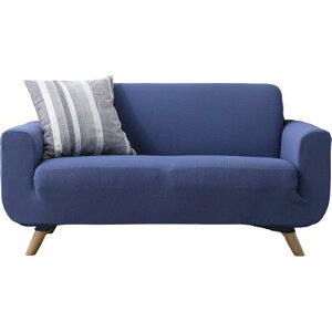 アイリスプラザ ソファカバー 2人掛け肘付き ぴったりフィット 丸洗い ブルー SCF-20 幅140奥行80高さ80cma)ブルー