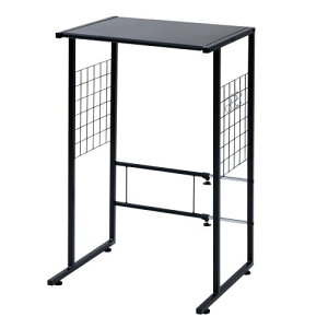 山善(YAMAZEN) キッチンラック レンジ台 幅40-55奥行45.5高さ85cm ゴミ箱上ラック キッチン 棚 伸縮式 スチール 組立品 ブラック YPR-40(BK)