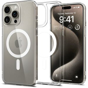 Spigen �d��29g�̒��y�� iPhone 15 Pro �P�[�X MagSafe�Ή� �ČRMIL�K�i �X�g���b�v�z�[�� �N���A ���^ �ϏՌ� �y�� �o���p�[ �}�O�l�b�g���� 2�d�\�� �G�A�X�L���n�C�u���b�h�}�O�t�B�b�g ACS06698