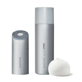 SALONIA サロニア 洗顔ブラシ イオンフェイシャルブラシ＆エクストラクリーミーフォーム 電動洗顔ブラシ 毛穴洗浄 小鼻 黒ずみ SAL21202SL シルバー 品