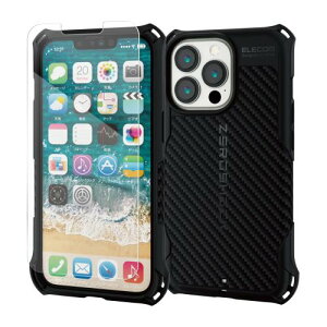 �G���R�� iPhone 13 Pro �P�[�X ZEROSHOCK �\�t�g�P�[�X (�K���X�t�B�����t��) �Ռ��z��/MIL�K�i�擾 �u���b�N PMWA21CZEROGGBK