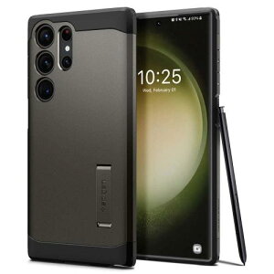 Spigen Galaxy S23 Ultra �P�[�X �ϏՌ� [ SC-52D | SCG20 ] �X�^���h�t�� �ČRMIL�K�i�擾 �ϏՌ� �O�w�\�� �X�}�z�X�^���h �J�����ی� ���h�~ �Ռ� �z�� Qi�[�d ���C�����X�[�d �^�t�A�[�}�[ ACS05624 (�K��