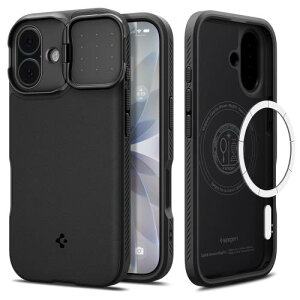 Spigen �n��18�N�̋Z�p�� iPhone 17 �P�[�X MagSafe�Ή� �J�����J�o�[ �����Y�ی� �}�O�l�b�g���� �}�b�g �ϏՌ� �ČRMIL�K�i �I�v�e�B�b�N�A�[�}�[�}�O�t�B�b�g (�u���b�N) ACS09987