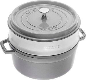�X�g�E�u(Staub) �u �s�R �R�R�b�g ���E���h �O���[ 26cm �X�`�[�}�[�Z�b�g �v �傫�� ���� ���� �z�[���[ �� IH�Ή� ���{���K�̔��i La Cocotte Round 40510-605