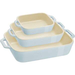 staub �X�g�E�u �u ���N�^���M�����[ �f�B�b�V�� (1411cm / 2016cm / 27x20cm) 3�_�Z�b�g �}�J�����u��- �v �Z���~�b�N �Z�b�g �O���^���M �I�[�u�� �d�q�����W�Ή� ���{���K�̔��i Dish Z1025-100