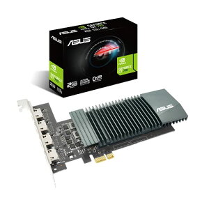 ASUS GT710-4H-SL-2GD5 GeForce GT 710 2GB GDRR5�BHDMI�|�[�g4�ƃV���O���X���b�g�ŐÉ��}���`���j�^�[���Y��90YV0E60-M0NA00�B