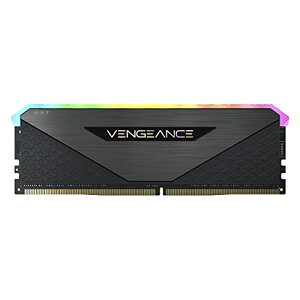 CORSAIR VENGEANCE RGB RT DDR4 ������ 16GB�i8GB2�j�ő�3200MHz�Ή� AMD EXPO Intel XMP�Ή� CL16 �f�X�N�g�b�vPC�p �u���b�N CMN16GX4M2Z3200C16