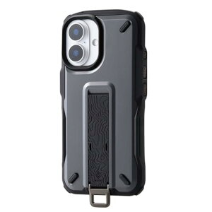 �G���R�� iPhone 16 �P�[�X NESTOUT �ϏՌ� �Ռ��z�� [�����b�N�̃V�����_�[�x���g�ɑ����\] �t�B���K�[�o���h�t�� �X�^���h�@�\ �X�g���b�v�z�[���t�� �A�E�g�h�A �O���[ PM-A24ANESTGY