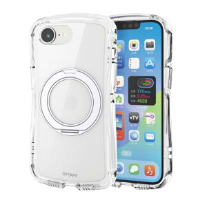 �G���R�� iPhone17e �P�[�X �J�o�[ �N���A �ϏՌ� �Ռ��z�� �}�O�l�b�g MAGKEEP �n�C�u���b�h Grippy ��]���X�^���h ��ɓ���� �O���b�v�� �J�����ی� ���C�����X�[�d�Ή� �V���o�[ PMWA26SGRSTKSV