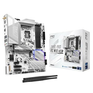ASRock �}�U�[�{�[�h Z890 Pro RS WiFi White Intel CPU Core Ultra (LGA1851) �Ή� Z890 �`�b�v�Z�b�g DDR5 ATX �}�U�[�{�[�h �����i