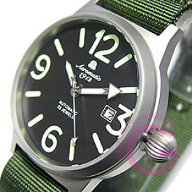 【正規品】 エアロマティック 1912 ドイツミリタリー メンズ 自動巻き ナイロンベルト グリーン 腕時計 A1337