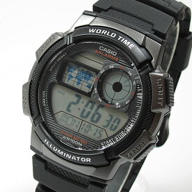 CASIO カシオ AE-1000W-1B/AE1000W-1B スポーツ ワールドタイム搭載 キッズ 子供 かわいい メンズ チープカシオ チプカシ 腕時計