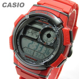 CASIO カシオ AE-1000W-4A/AE1000W-4A デジタル ワールドタイム搭載 レッド キッズ 子供 かわいい メンズ チープカシオ チプカシ 腕時計【あす楽対応】
