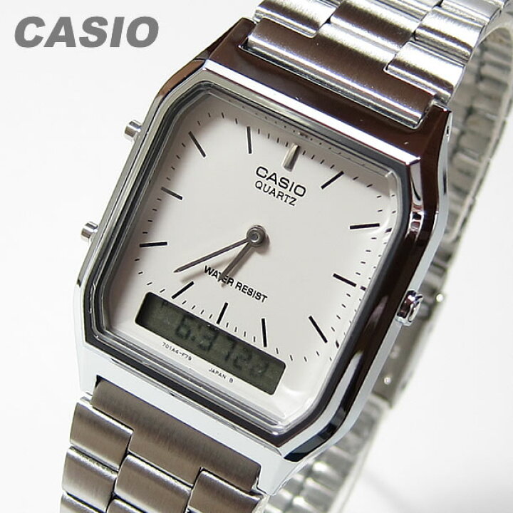 楽天市場】CASIO カシオ AQ-230A-7D/AQ230A-7D アナデジ メタルベルト 