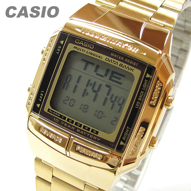 CASIO DATA-BANK（カシオ データバンク）　DB360G-9A/DB-360G-9A データバンク ゴールド 海外モデル キッズ 子供  かわいい メンズ チープカシオ チプカシ 腕時計 【あす楽対応】 | LEVELSEVEN