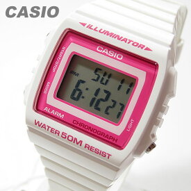 CASIO カシオ W-215H-7A2/W215H-7A2 ベーシック デジタル ホワイト/ピンクインデックス キッズ 子供 かわいい メンズ チープカシオ チプカシ 腕時計