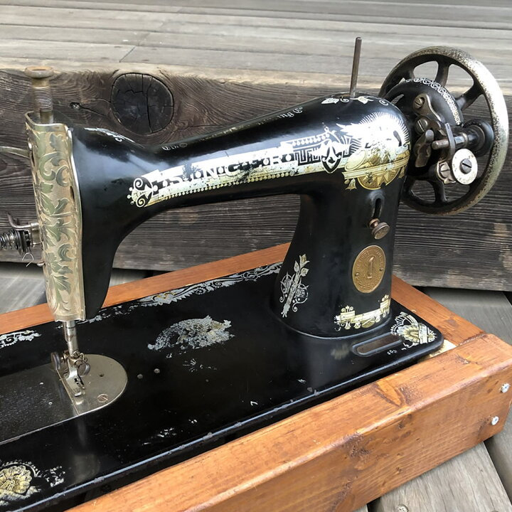 楽天市場】【中古】アンティークミシン（昭和ミシン/黒ミシン） 手廻し 