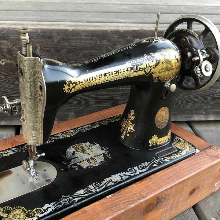 楽天市場】【中古】100年前のアンティークミシン（昭和ミシン/黒ミシン 