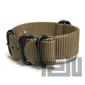 【20MM/275MM ZULU/NATOベルト】 T2N Strap T2Nストラップ CH20Z-5PSA 5RING PVD プレミアムナイロン レギュラーサイズ ストラップバンド サンドベージュ 替えベルト ミリタリー 腕時計用