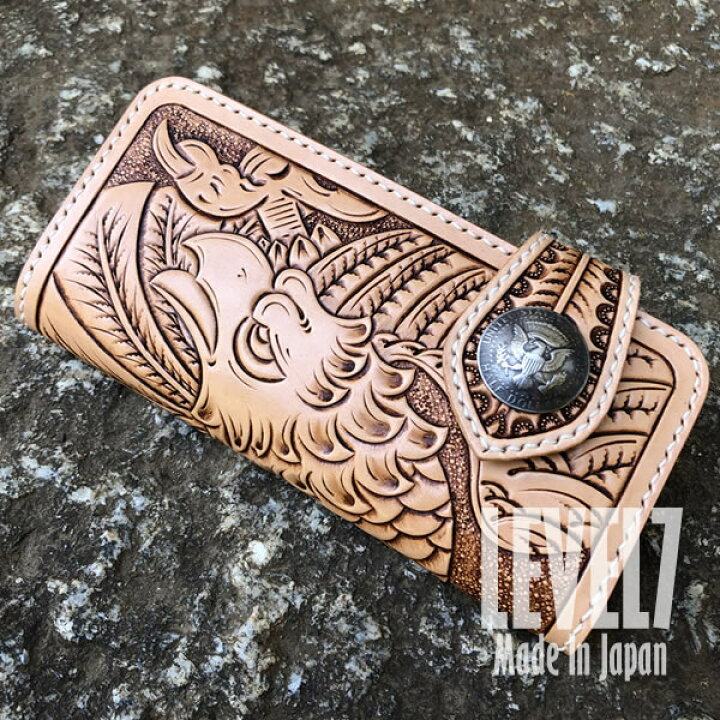 楽天市場】財布 長財布 ハンドメイドロングウォレット イーグル/ワシ  