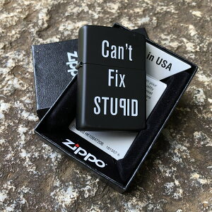 �y���[���֑��������z�y���s�A���i�z ZIPPO �W�b�|�[ Can't Fix Stupid �I�C�����C�^�[ ���M�����[�T�C�Y �u���b�N �}�b�g 28664