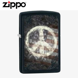 【並行輸入品】 ZIPPO ジッポー ピースサイン オイルライター レギュラーサイズ マットブラック 28864