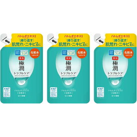 肌研 薬用極潤 スキンコンディショナー 抗炎症成分2種×ヒアルロン酸×スクワラン×ハトムギエキス配合 つめかえ用 170ml×3個セット　日用品サンプル付き