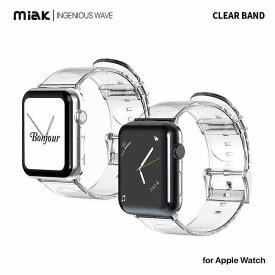 Apple Watch用 バンド 45mm/41mm Series 7 透明バンド miak CLEAR BAND for Apple Watch [ Series SE 6 5 4 (44mm/40mm) 3 2 1 (42mm/38mm) 対応 ]アップルウォッチバンド 交換バンド apple 楽天 ウオッチ 時計バンドSTRTA-W4244T Roa 8809778520527