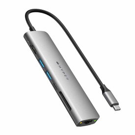 HyperDrive SLAB 7-in-1 USB-C HubUSB-Cハブ4K60Hz HDMI、USB-C PD 90W、ギガビットイーサネットSD / microSDスロットに2つのUSB-Aポートを搭載Roa HP-HD22HGR 10P 4570047590582