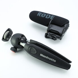 【中古】[良品] Manfrotto（マンフロット）動画制作アクセサリーセット RODE VideoMic PRO + マンフロットPIXI EVO ミニ三脚 _GP00006577