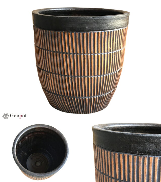 楽天市場 縦すじ模様付 丸 深型 黒茶系 おしゃれ 植木鉢 大型 L 38cm 28リットル 植木鉢 鉢カバー専門店グーポット 楽天市場 縦すじ模様付 丸 深型 黒茶系 おしゃれ 植木鉢 大型 L 38cm 28リットル 植木鉢 鉢カバー専門店グーポット