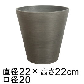 硬質・合成樹脂製 鉢カバー 丸型 22.5cm チャコール系 鉢底穴無 ◆穴あけ加工の選択可◆