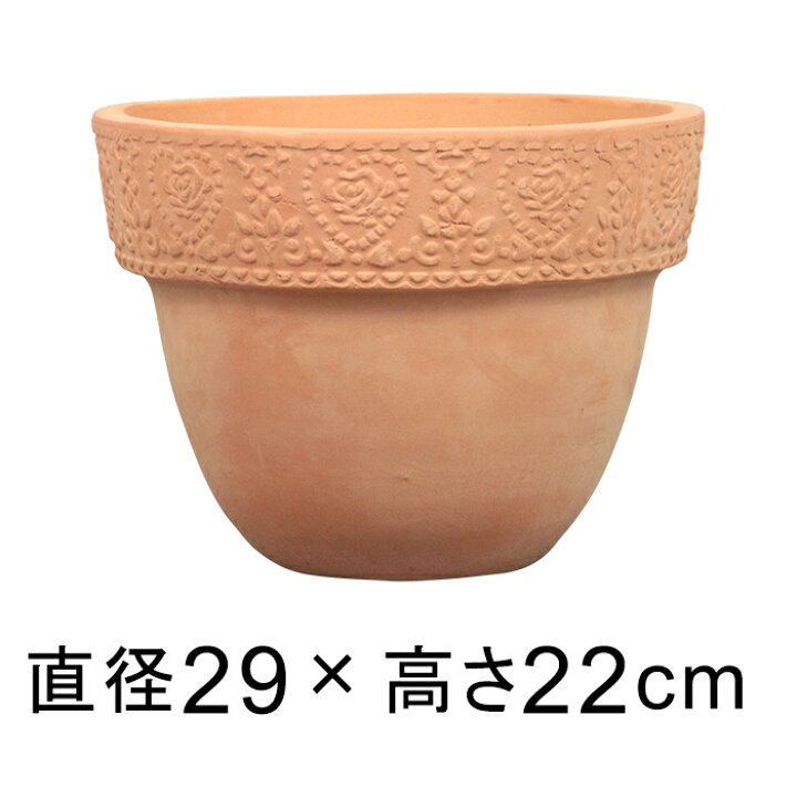 楽天市場】訳あり バラ柄 植木鉢 おしゃれ ふち厚 HM 白粉 素焼き鉢 