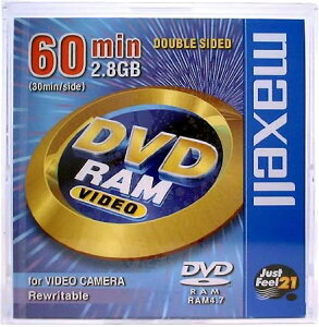 maxell(�}�N�Z��) �r�f�I�J�����p8cmDVD-RAM DRMS-V28R.1P �J�[�g���b�W�^�C�v ����2.8GB/60��