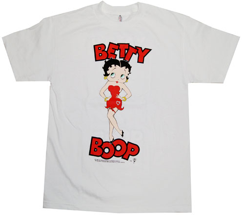 Betty Boop Tシャツ ベティー（ベティ） ブープ betty boop半袖Ｔシャツ ユニセックスM－ＸＬサイズ 白地 両面プリントBETTY BOOP