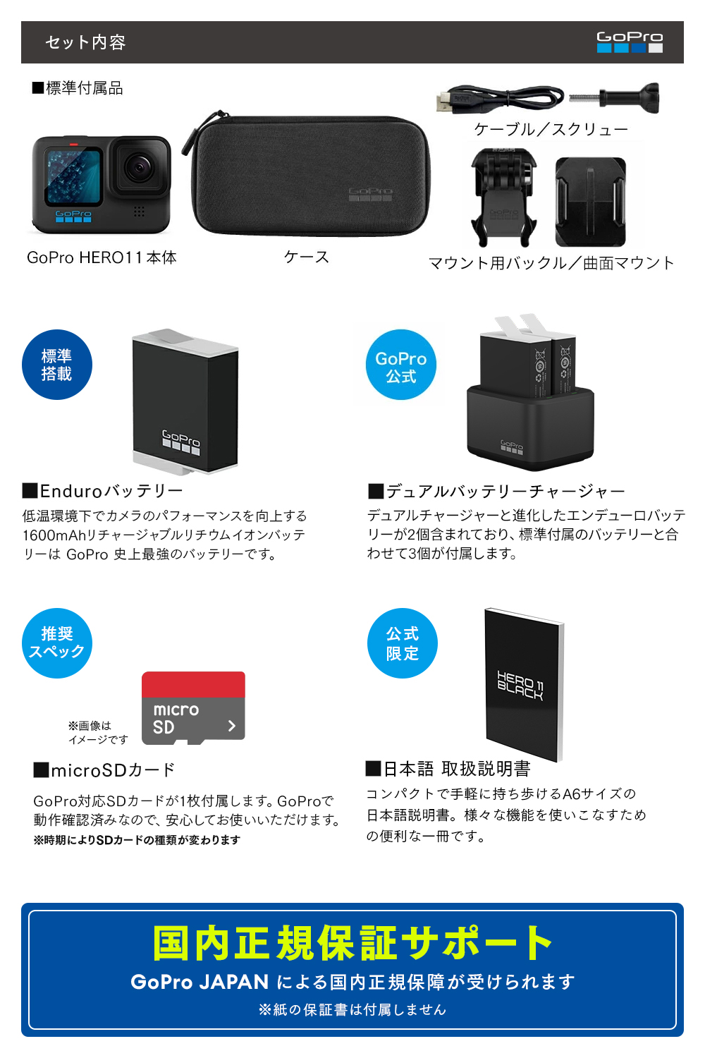 楽天市場】【GoPro公式限定】HERO11 Black デュアルバッテリー