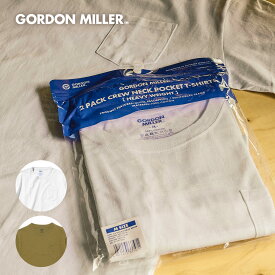 【ポイント10倍】【公式】 パックTシャツ 2セット　GORDON MILLER ゴードンミラー 白Tシャツ メンズ レディース 半袖 綿100 2枚 無地 ヘビーウエイト 吸水速乾 ポケット付き