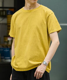 Good On ショートスリーブクルーネックTシャツ　グッドオン メンズ レディース 半袖 クルーネック アメカジ シンプル 無地 トップス カットソー カジュアル 顔料染め 綿100 USコットン